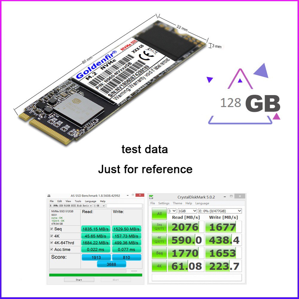 Ssd NVMe 128GB Goldenfir Bộ Nhớ Lưu Trữ Chính Hãng | BigBuy360 - bigbuy360.vn