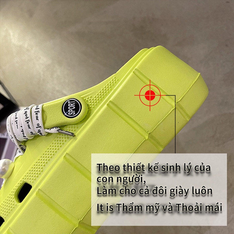 Dép sục crocs đế cao dày phiên bản đặc biệt mẫu mới nhất 2022 Giày sục sandal phong cách ulzzang Kichi