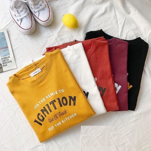 Áo Thun Ignition Form Rộng PEONYB Nữ [FREESHIP]  Phông tay lỡ in hình vintage phong cách 3158 đẹp hàn quốc Ulzzang
