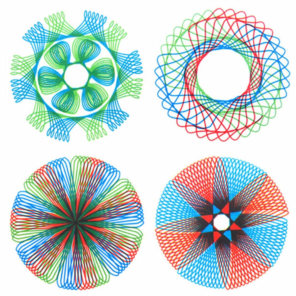 ◆∈✜Bộ 27 thước spirograph hỗ trợ vẽ sáng tạo độc đáo cho trẻ