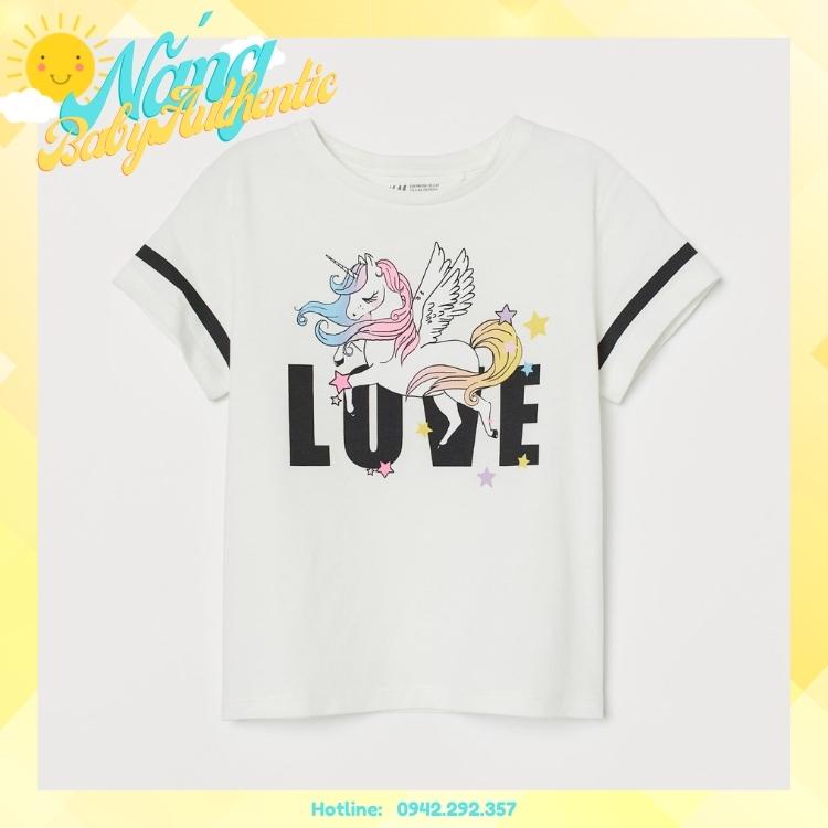 Áo phông bé gái chữ LOVE size từ 1.5 tuổi đến 10 tuổi chuẩn auth HM