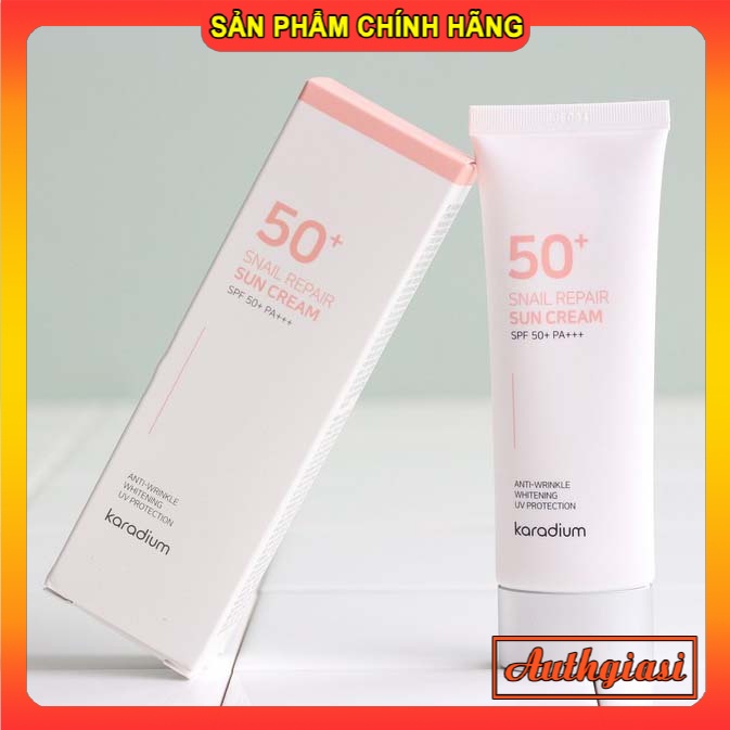 Kem chống nắng KARADIUM Sun Snail Repair Suncream Spf50+ PA+++ kcn lên tone trắng hồng đẹp