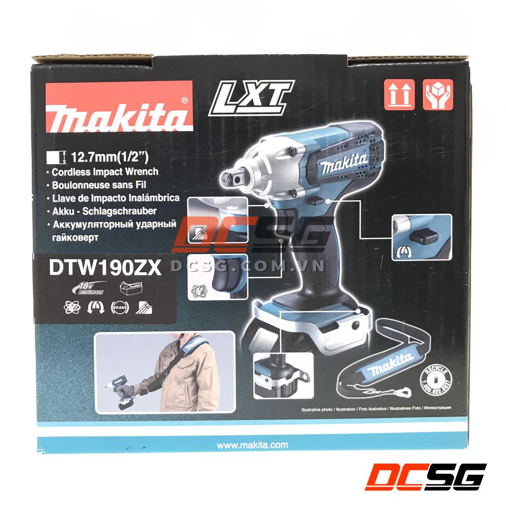 Máy siết bu lông 1/2&quot; dùng pin 18V Makita DTW190ZX (không pin sạc)