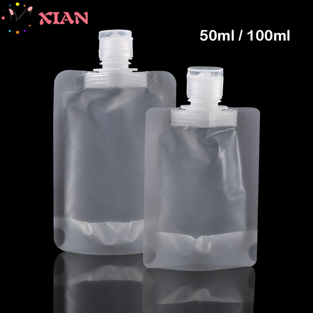 Túi Nhựa Trong Suốt 50ml/100ml Đựng Xà Phòng/Dầu Gội Đầu Tiện Lợi Cho Du Lịch