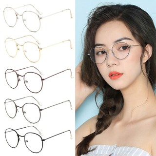 Vintage Men Women Eyeglass Metal Frame Glasses Round Spectacles Clear Lens Optical