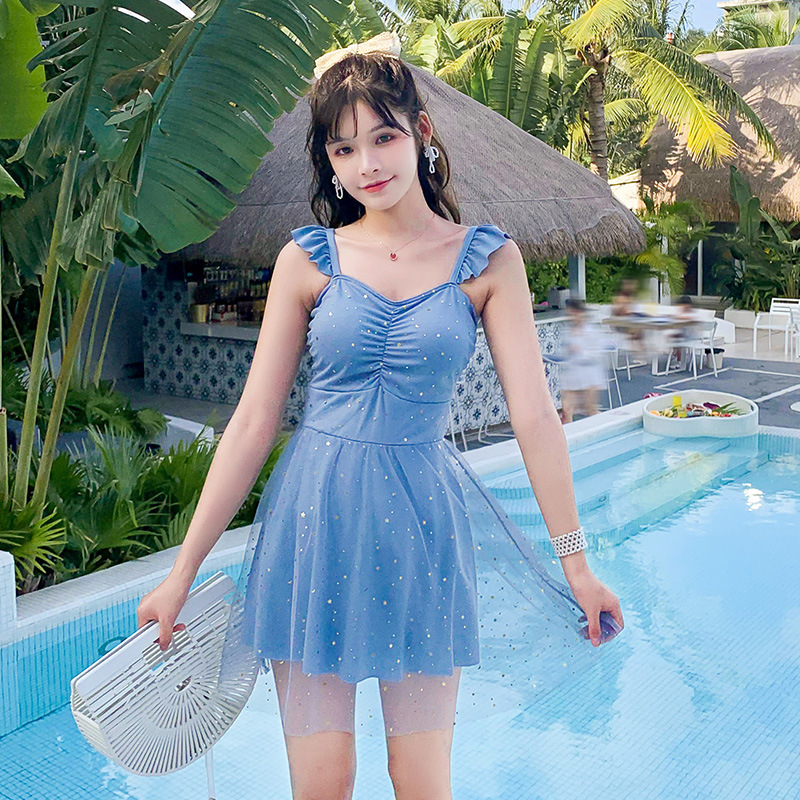 One-Piece Swimsuit Korean Style Covering Flesh Skinny Girl Soaking Hot Spring Boxer Skirt Swimsuit Casual Beach Wear | BigBuy360 - bigbuy360.vn