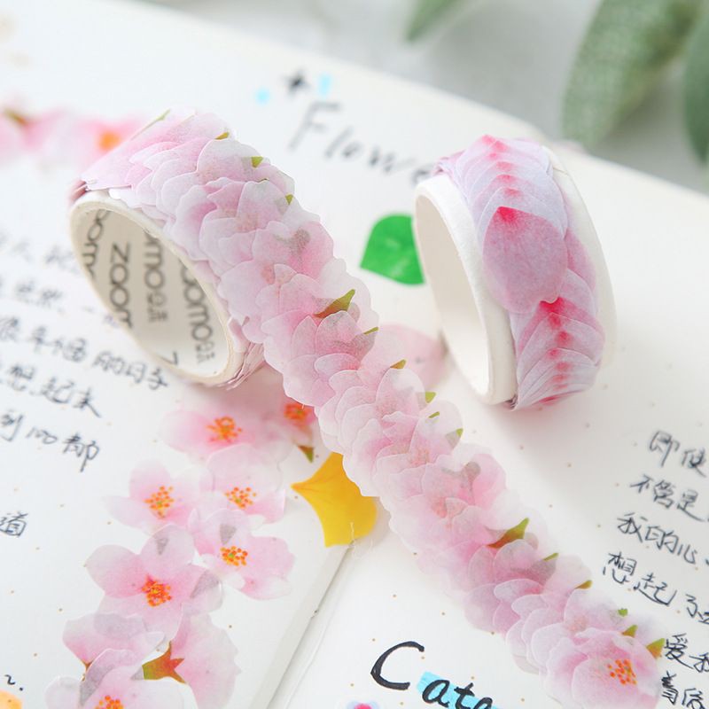 Cuộn washi 200 miếng dán hình hoa lá