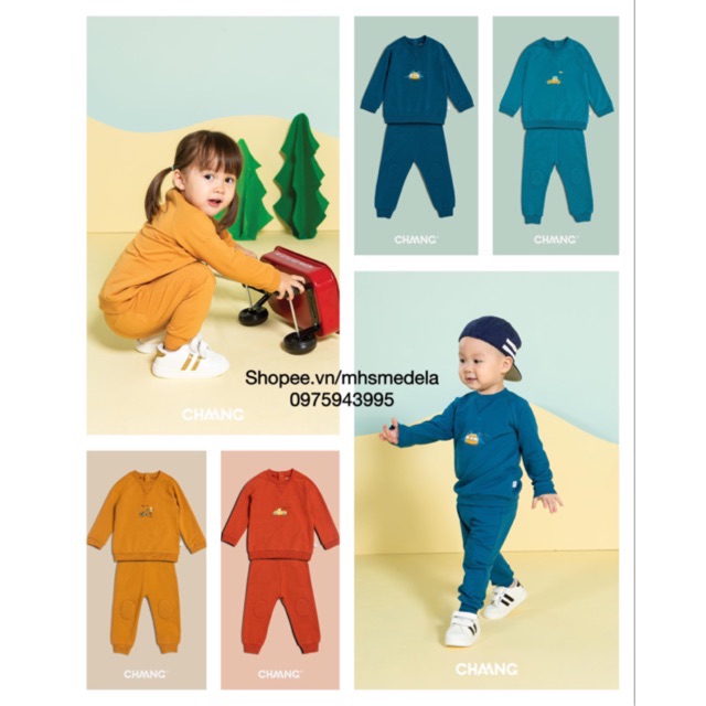 Bộ nỉ da cá Chaang (size từ 6M đến 36M)