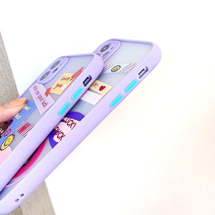 Ốp lưng iphone Flower Bear nhám viền nổi cong 5/5s/6/6plus/6s/6splus/7/7plus/8/8plus/x/xr/xs/11/12/pro/max/plus/promax | BigBuy360 - bigbuy360.vn