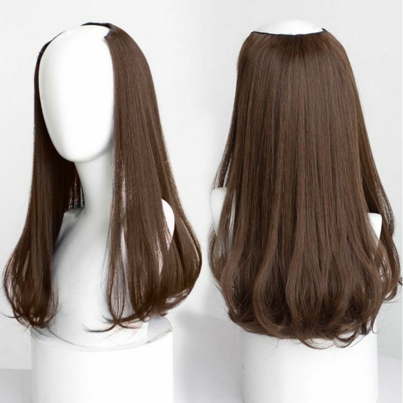 Kẹp tóc giả u thẳng cúp ❤️freeship50k❤️ tóc chữ u ôm 3/4 đầu ngắn
