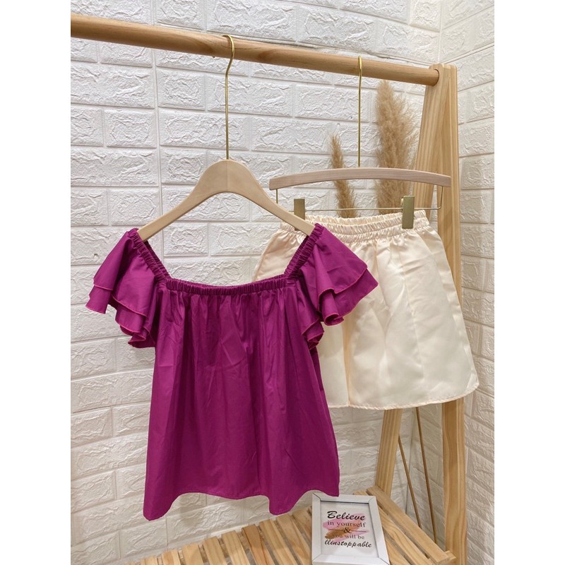 [Hàng Đẹp] Set Trễ Vai Hồng Mix Quần Be, Bộ Nữ Trễ Vai Siêu Xinh Có Ảnh Thật Kèm Video | BigBuy360 - bigbuy360.vn