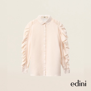 Áo Sơ Mi Tay Phồng Xếp Ly Màu Kem EDINI - SM221