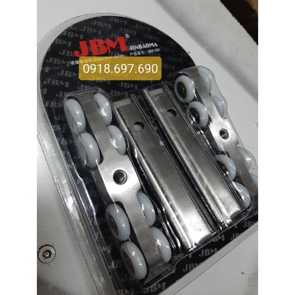 Bộ bánh xe treo cửa lùa 8 bánh JBM Cửa nhôm / gỗ / sắt cao cấp