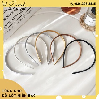 Bờm cài tóc trơn satin bản nhỏ
