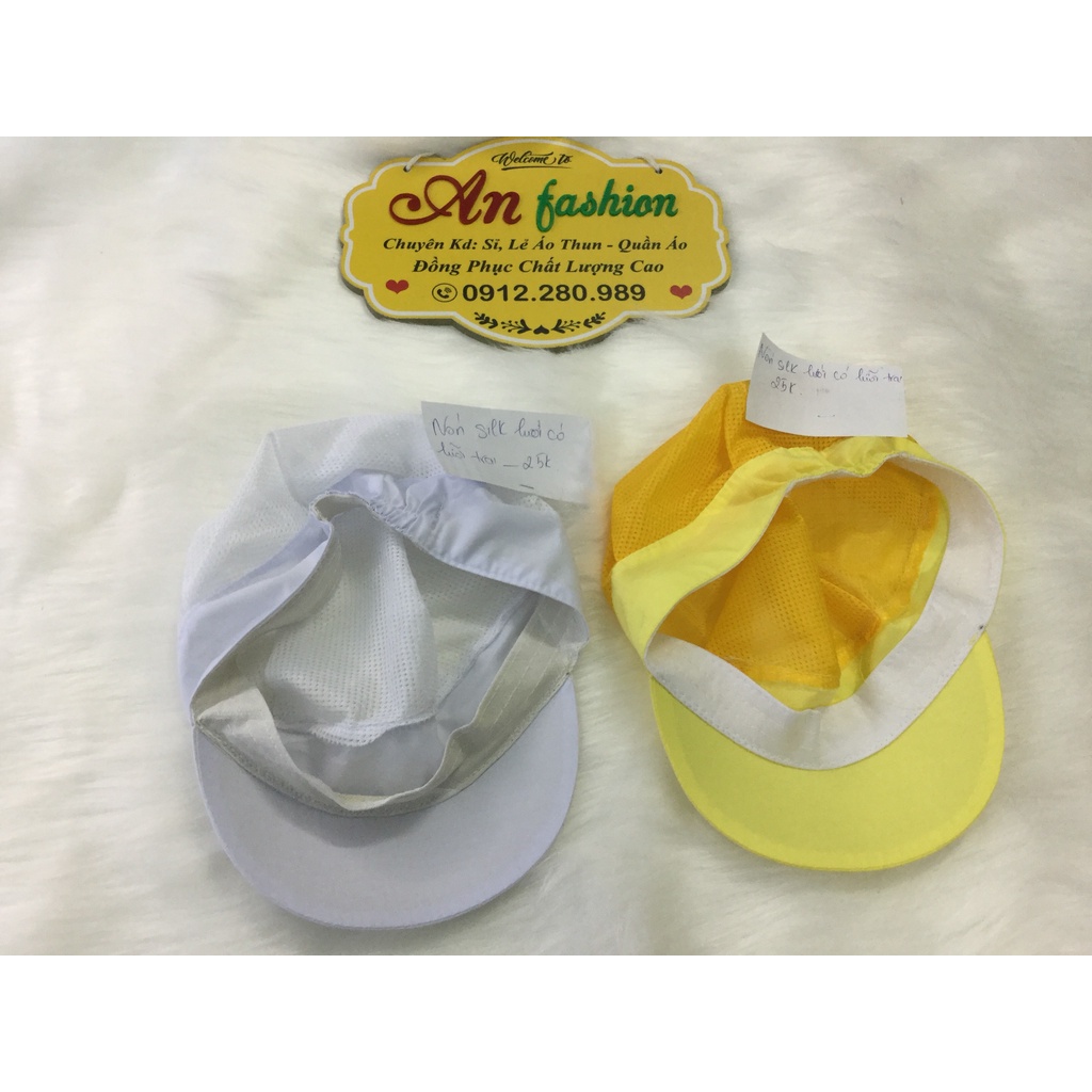 NÓN LƯỠI TRAI THỦY SẢN VẢI SILK PHỐI LƯỚI