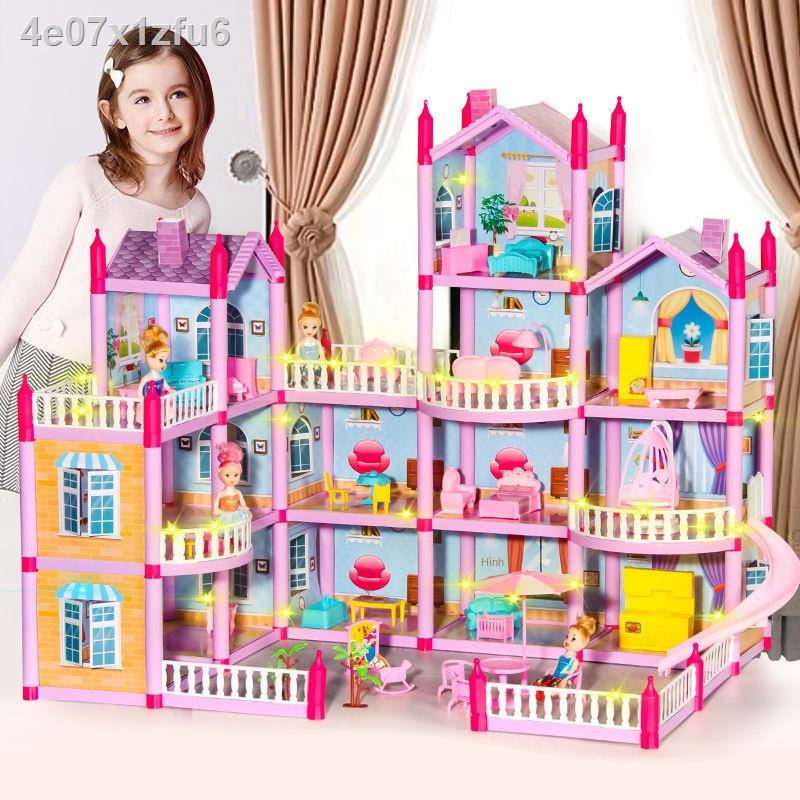 ✿ ☂ (Giá Hủy Diệt)ↂ☍Biệt thự búp bê Barbie công chúa nhà cô gái chơi đồ mô phỏng lâu đài phù hợp với hình quà tặng trẻ e