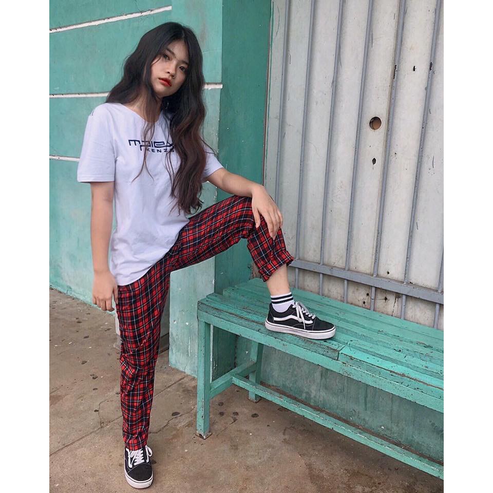 Quần ống suông kẻ caro WIND baggy rộng unisex cargo pants nam nữ oversize ullzang | BigBuy360 - bigbuy360.vn