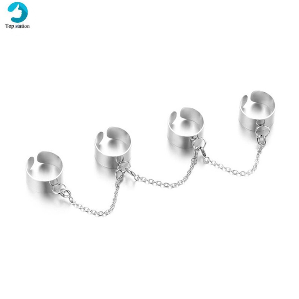 Nhẫn hở đính đá ngọc trai nhân tạo nhiều kiểu tùy chọn phong cách hip hop