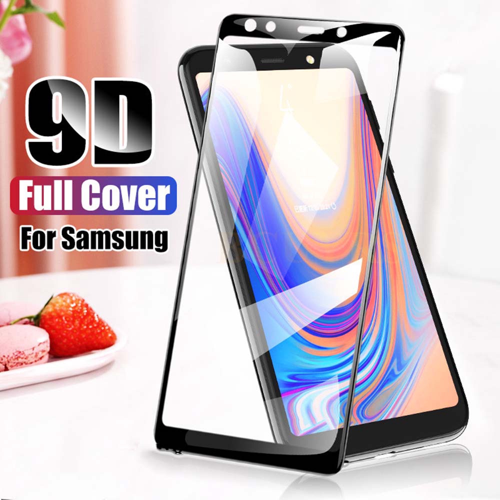 Samsung Galaxy A7 A6 A6+ A8 A8+ A5 A9 2018 A7 A5 A3 2017 9D Full Cover Tempered Glass Screen Protector Protective Glass