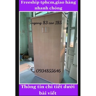 Tủ áo nhựa đài loan 2 cánh ngang 83 cao 1m85
