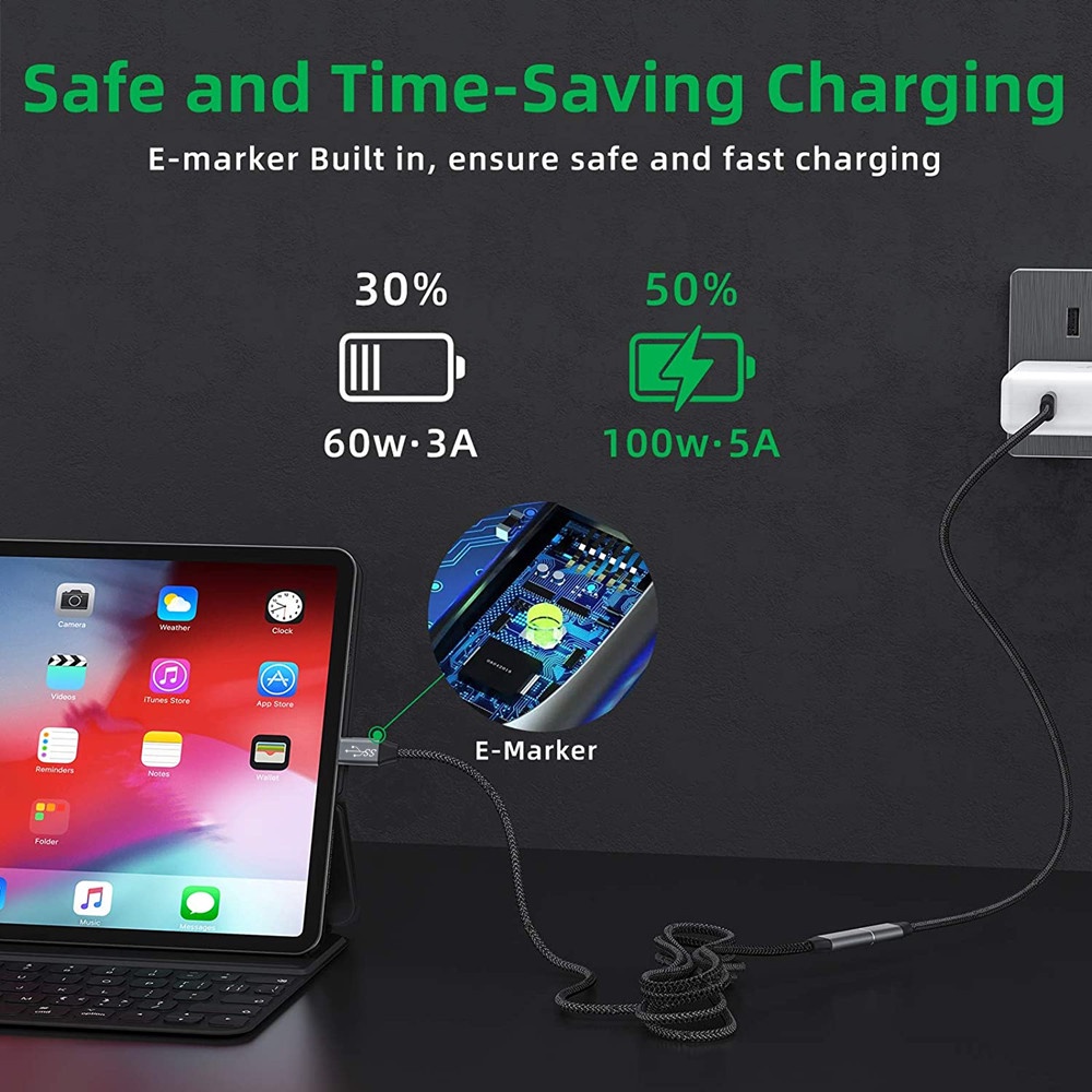 Cáp Mở Rộng USB 3.1 C PD100W 10Gbps Sang Cổng Type C Lightningbolt3 Cho Nintendo Switch