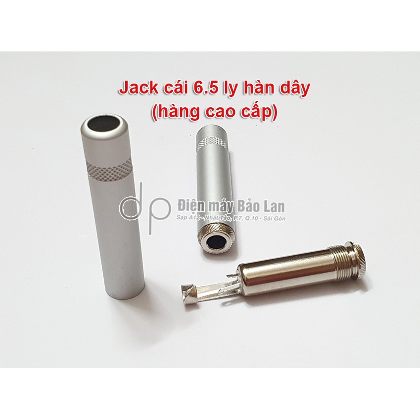 Jack cái 6.5 ly hàn dây, màu bạc, rất chắc và đẹp