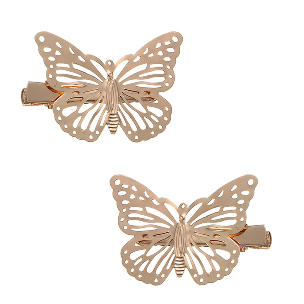 Kẹp tóc kim loại hình bướm kiểu cổ điển cho bạn nữ