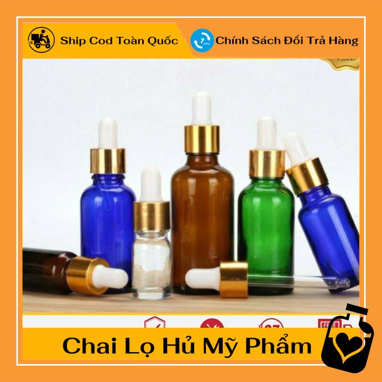 Lọ Chiết Serum ❤ [15ml,20ml] Lọ đựng tinh dầu bóp giọt khoen vàng, phụ kiện du lịch