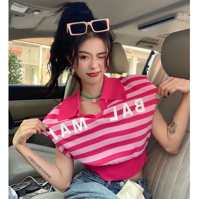 QKOOLE  Áo Croptop Dệt Kim Không Tay Dáng Rộng Phong Cách Hàn Quốc Dành Cho Nữ