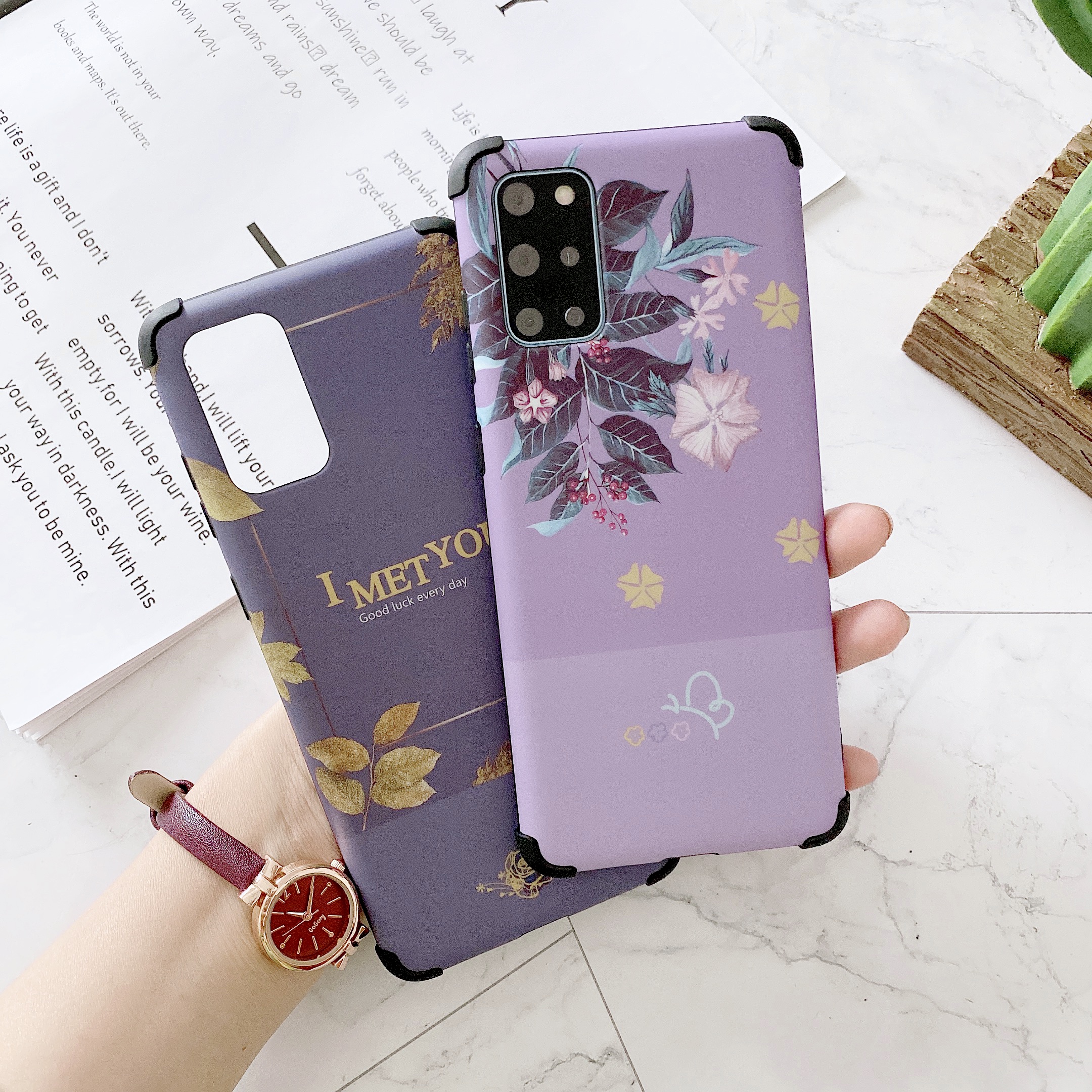 Ốp lưng vài màu tím chống rơi cho Samsung note 20 note 20+ A11 A51 A71 A70 A50 A50S A10s A20S A30S A20 Note 10 Pro NOTE 20 ULTRA S10 S8 S9 Plus S7 edge Ốp lưng bảo vệ chống va đập sang trọng