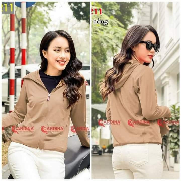 Áo Chống Nắng 2 Lớp CARDINA Cao Cấp Nhạt Bản Kèm Khẩu Trang Nữ Cao Cấp, Thun Lạnh, Thấm Hút Mồ Hôi
