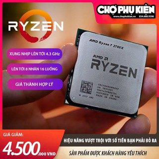 CPU AMD Ryzen 7 2700X (3.7GHz turbo up to 4.3GHz, 8 nhân 16 luồng, 16MB Cache, 105W) - Socket AMD AM4