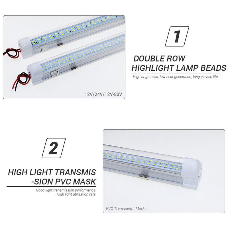 Dây Đèn 72 Bóng LED 12V Có Công Tắc Bật/Tắt Gắn Cốp Xe Hơi/Xe Tải