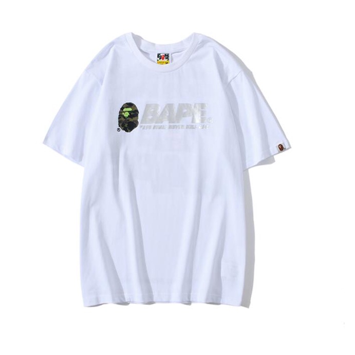 Áo thun cotton tay ngắn in hình chủ đề bape thời trang