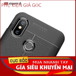 Xiaomi Mi8 Ốp dẻo vân da sần chống sốc Autofocus