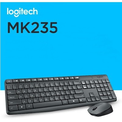 Bàn phím chuột Logitech MK235 Wireless Không dây - Hàng chính hãng