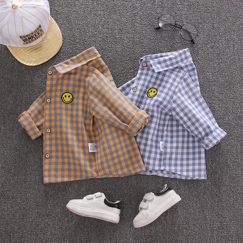AT15 - Áo Sơ Mi Bé Trai Kẻ Caro cho bé từ 6kg - 25kg