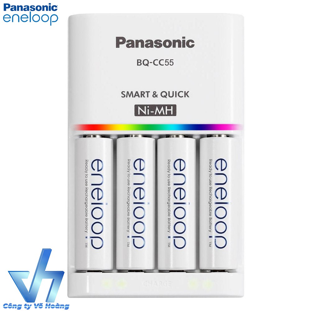 Sạc nhanh cao cấp 1.5 giờ Panasonic tự ngắt sạc, kèm 4 pin AA 2000mAh