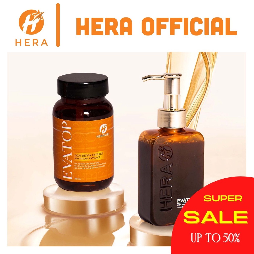 Dung Dịch Vệ Sinh Phụ Nữ Hồng Mịn Se Khít HERA EvaTop Lady Wash - Chai 120 ml