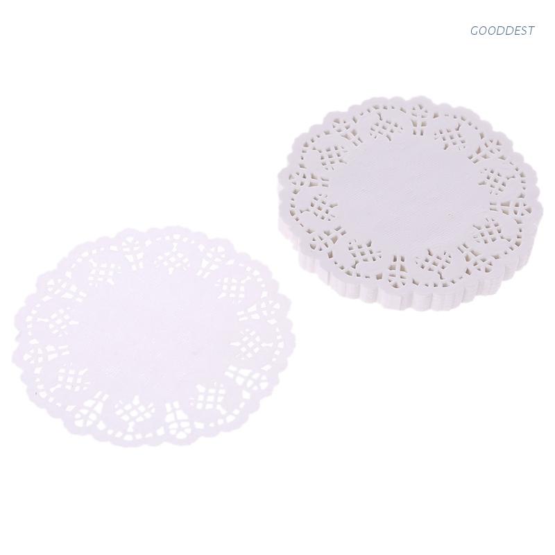 Set 100 miếng lót cốc/tách trà kiểu ren trang trí bữa tiệc/tiệc cưới