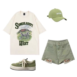 Áo phông SINGULAL phong cách vintage duy nhất màu be