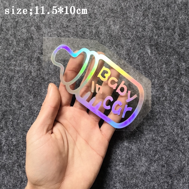 Sticker Laser Baby in Car Dán Trang Trí Nắp Bình Xăng Xe Hơi