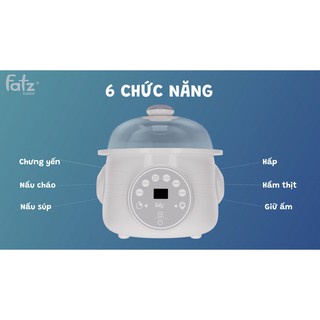 Nồi hầm cách thuỷ thông minh 2 tầng Fatzbaby STEW 2 FB9110ZT 1 lít Mama baby vn