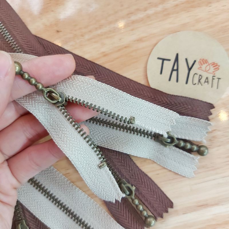 Dây khóa kéo răng sắt loại đẹp, dây khóa làm túi ví handmade