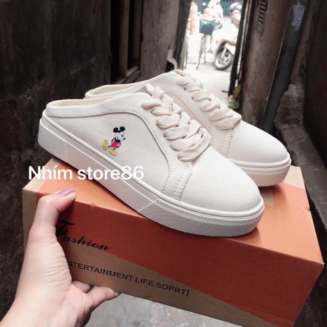 [ Hàng Sẵn]Giày sục thể thao Mickey hở gót hàng Za.ra xuất dư fullbox