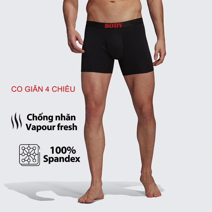 Quần lót BOXER nam vải thun lụa Icy tự nhiên 100% thoáng khí,co giãn cao cấp