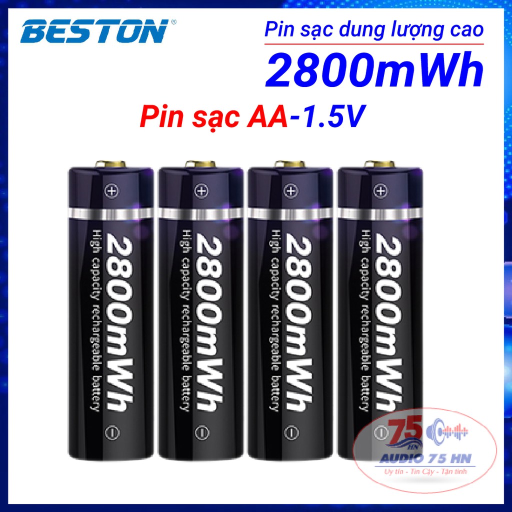 Pin sạc Lithium 1,5V AA, AAA chính hãng Beston 2800mWh, Bộ sạc beston M7011 Sạc nhanh tự ngắt