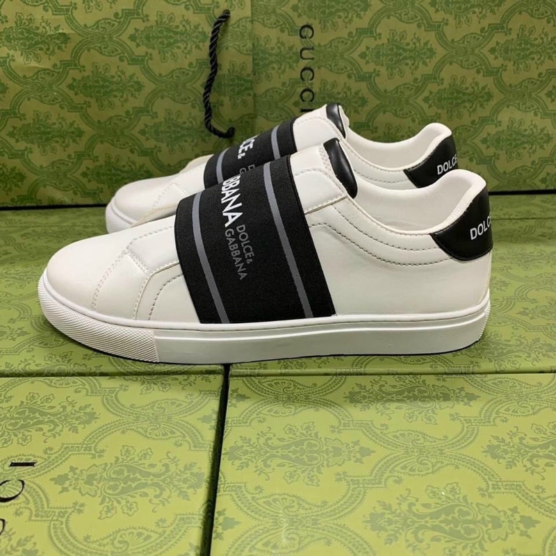 Giày lười slipon dolce quai chun siêu cấp . Giày thể thao nam trắng kèm hộp