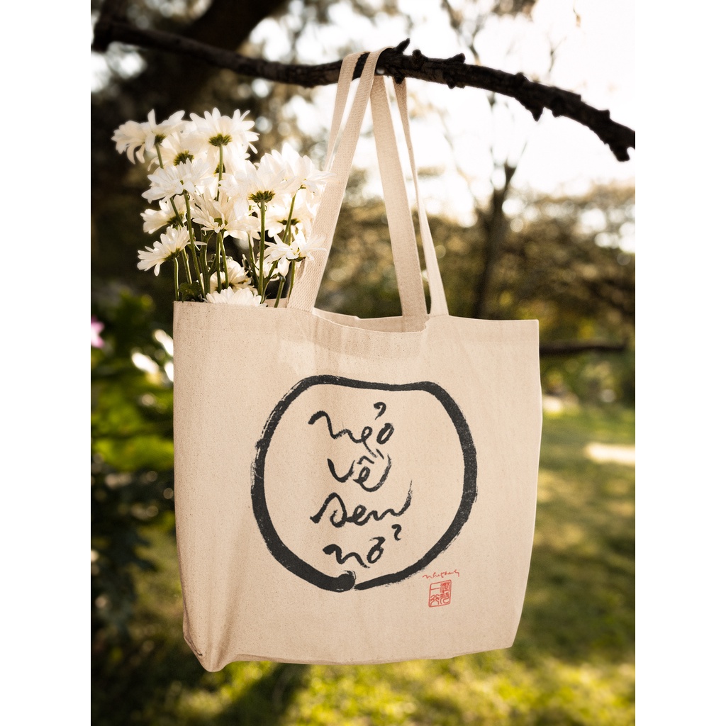 TÚI VẢI BỐ, VẢI CANVAS CAO CẤP THƯ PHÁP THIỀN SƯ THÍCH NHẤT HẠNH