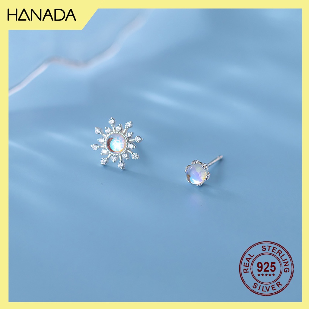 Bông Tai Bạc 925 Hanada Sao Đá Bất Đối Xứng 0376 E13